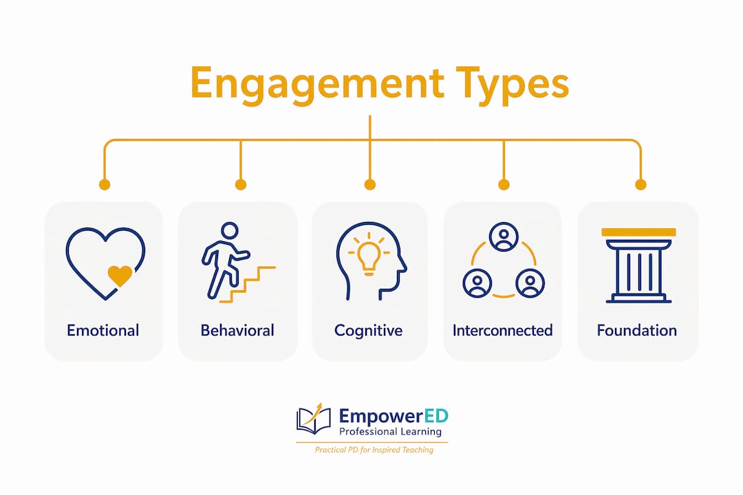 Infographic showing three types of classroom engagement and their relationship